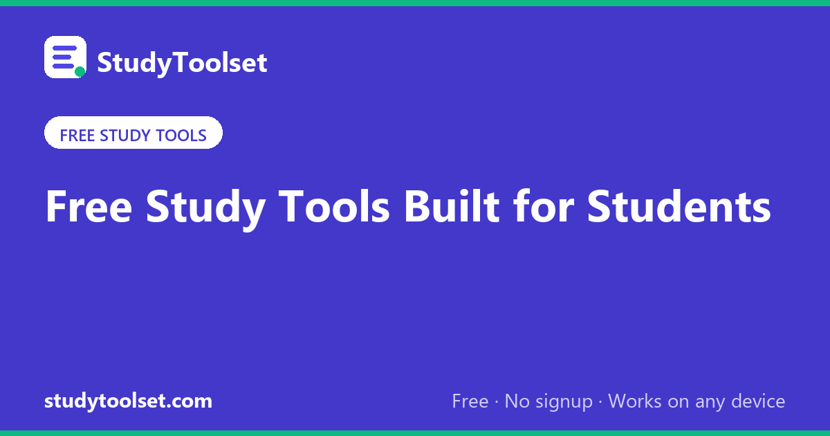 Free Study Tools for Students | Study Planner, Study Hours Calculator ...